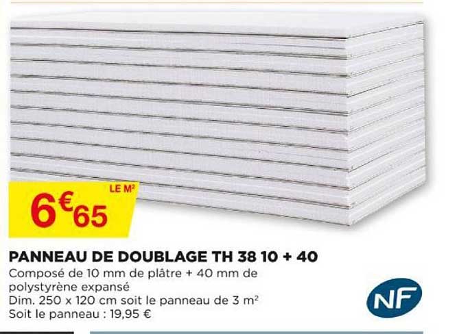 panneau de doublage th 38 10 + 40