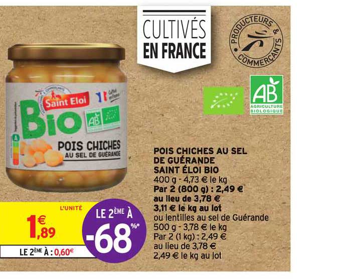 pois chiches au sel de guérande saint éloi bio