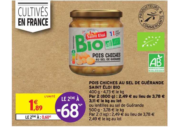 pois chiches au sel de guérande saint éloi bio