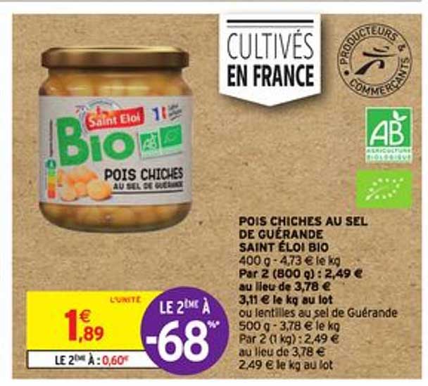 pois chiches au sel de guérande saint éloi bio