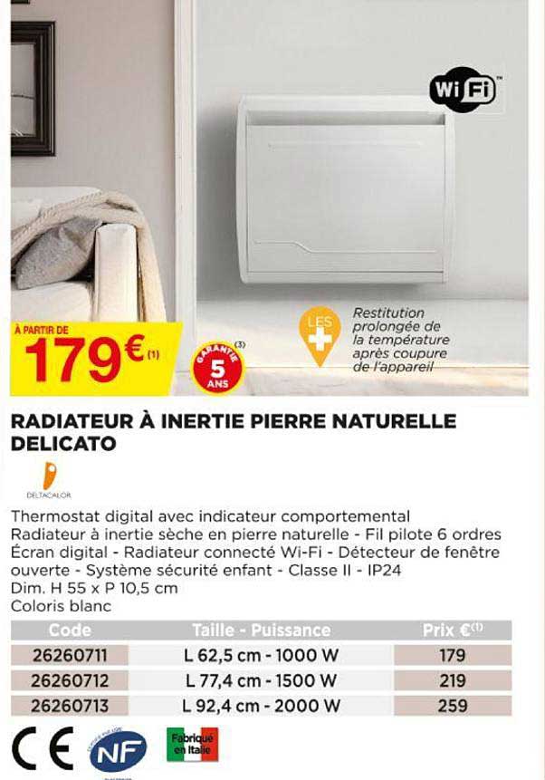 Radiateur à Inertie Pierre Naturelle Delicato