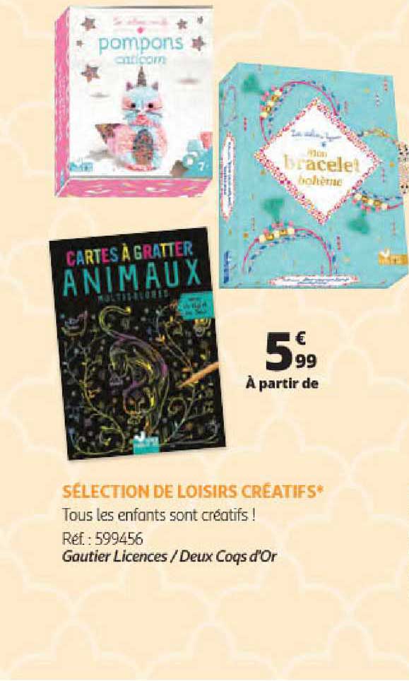 sélection de loisirs créatifs gautier licences