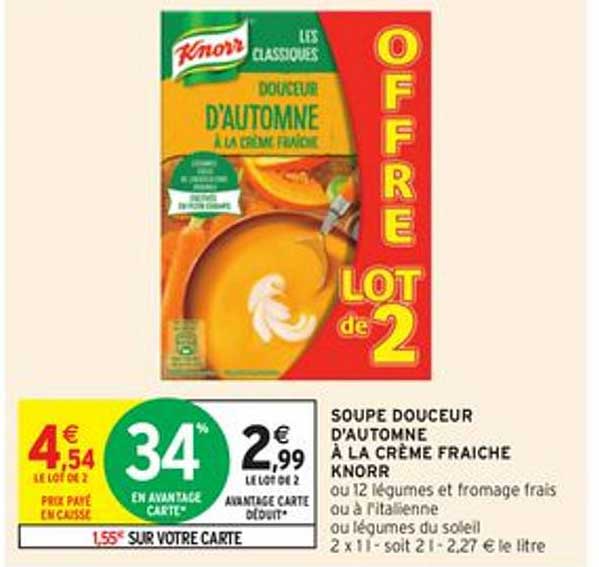 soupe douceur d'automne à la crème fraîche knorr