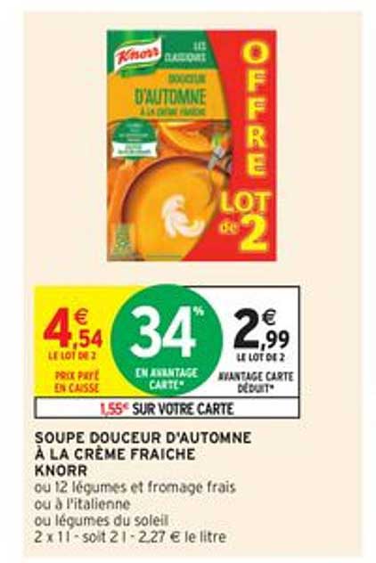 soupe douceur d'automne à la crème fraiche knorr