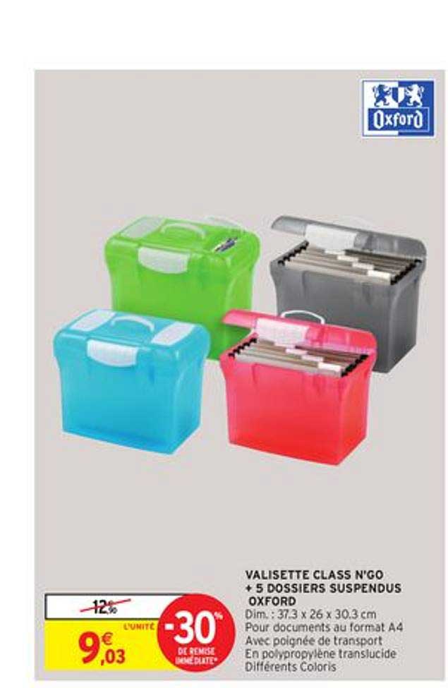 Valisette Class N'go + 5 Dossiers Suspendus Oxford