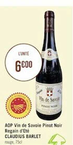 aop vin de savoie pinot noir regain d'été claudius barlet