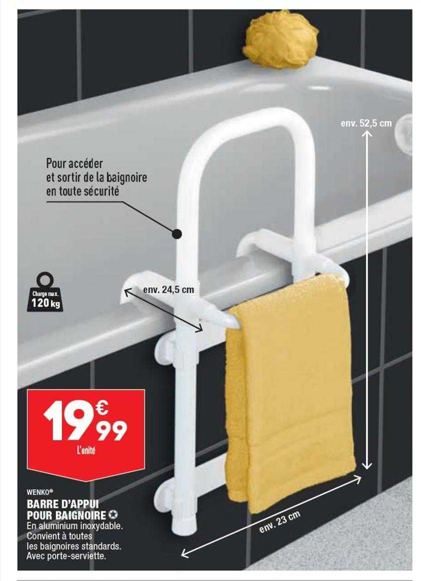 barre d'appui pour baignoire wenko