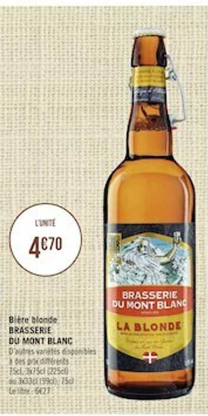 Bière Blonde Brasserie Du Mont Blanc