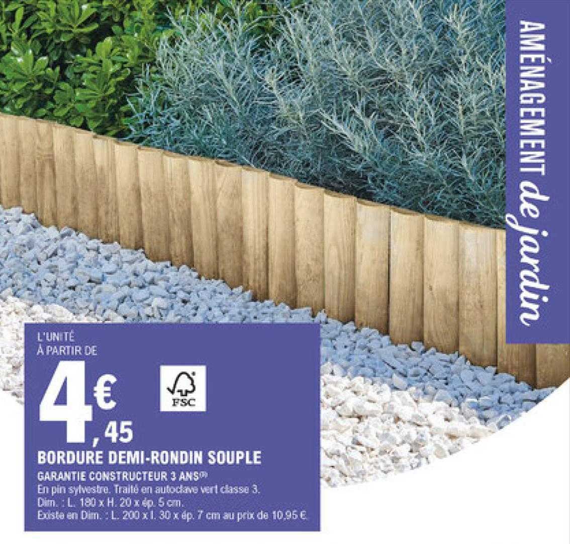 bordure demi-rondin souple