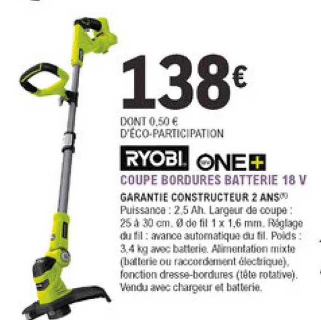 coupe bordures batterie 18v ryobi