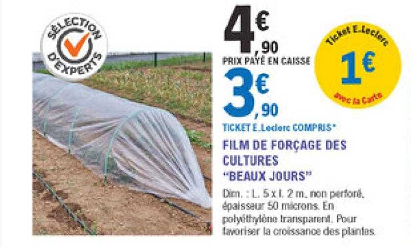 film de forçage des cultures "beaux jours"