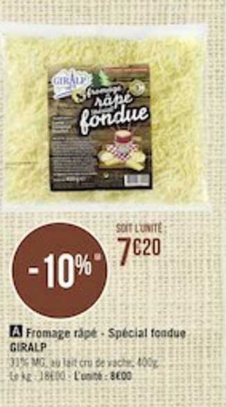 Fromage Râpé - Spécial Fondue Giralp
