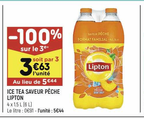 Ice Tea Saveur Pêche Lipton