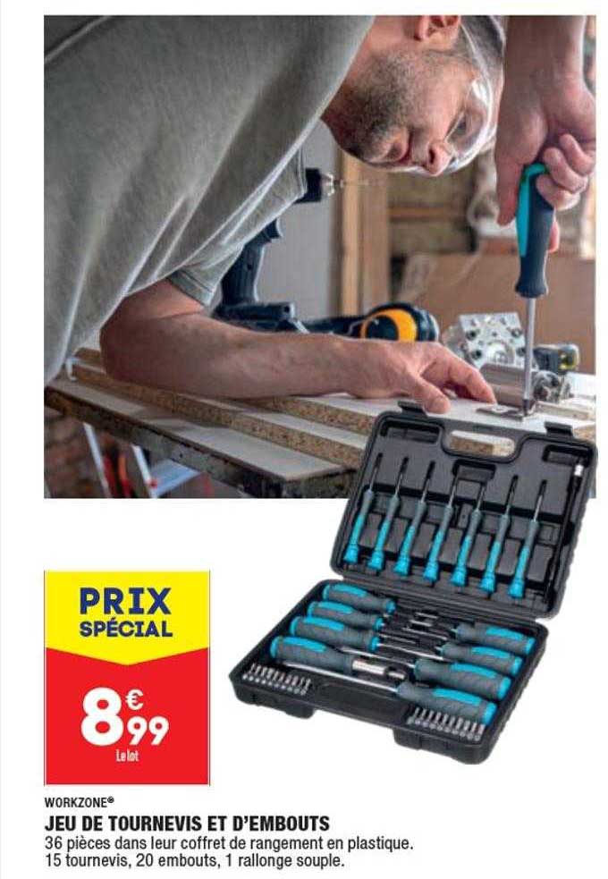 jeu de tournevis et d'embouts workzone
