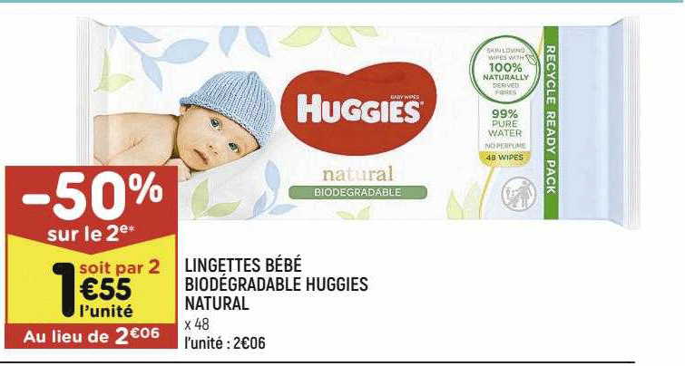 lingettes bébé biodégradable huggies natural