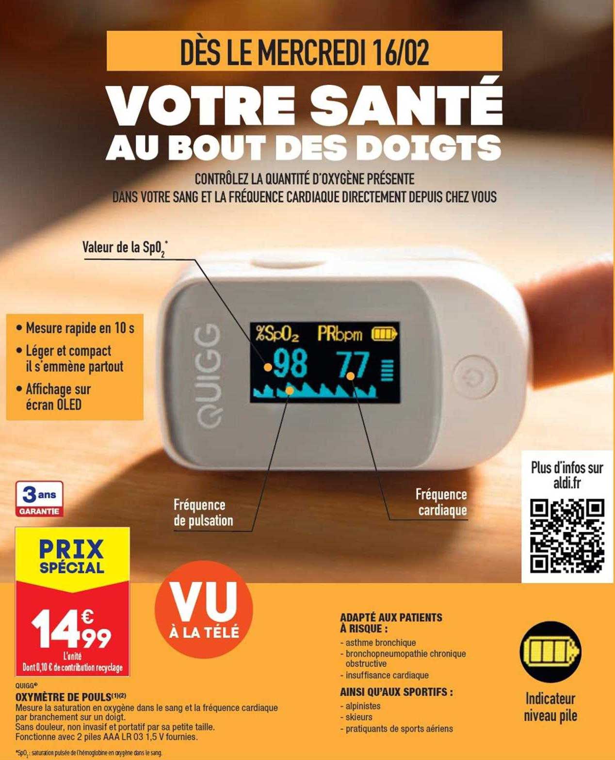 oxymètre de pouls quigg