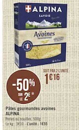 pâtes gourmandes avoines alpina