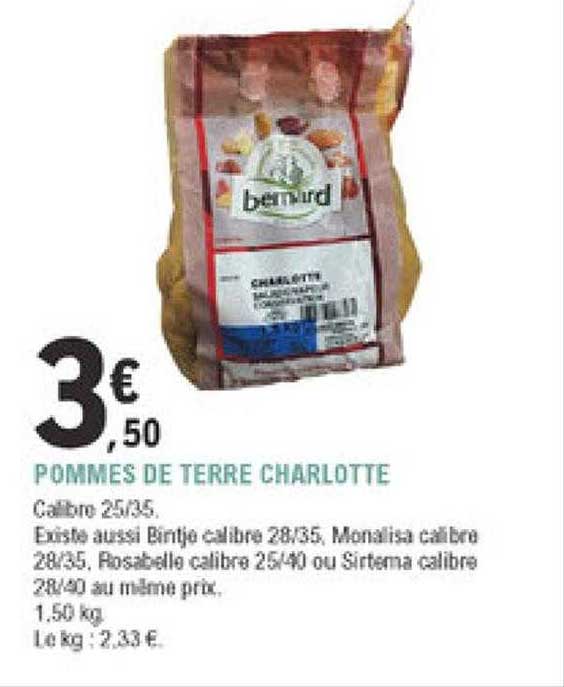 pommes de terre charlotte