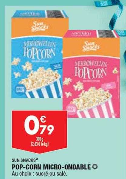 pop-corn micro-ondable sun snacks