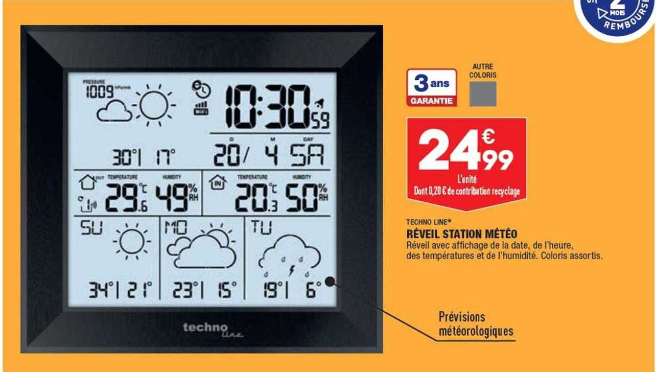 réveil station météo techno line