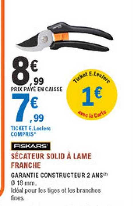 sécateur solid à la lame franche