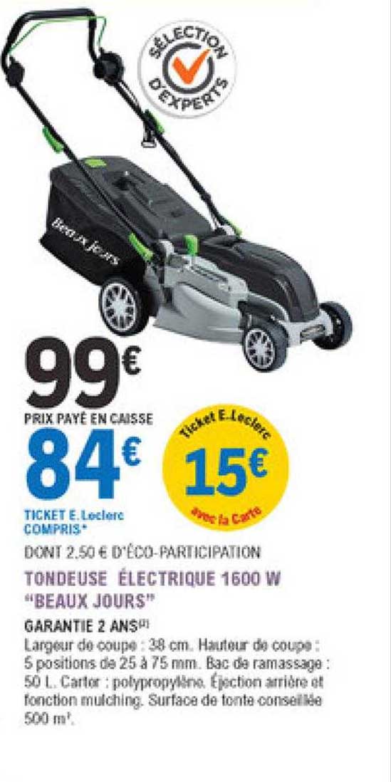 tondeuse électrique 1600 w "beaux jours"