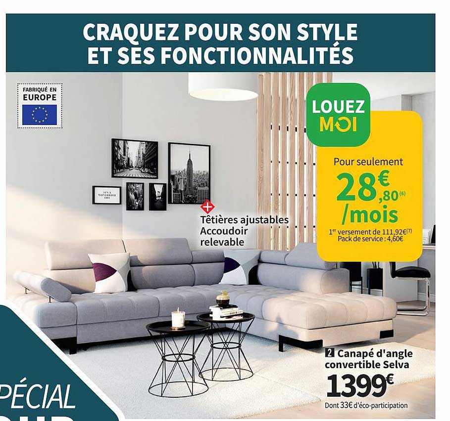 Canapé D'angle Convertible Selva