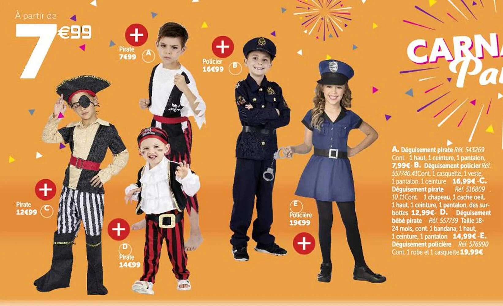 Déguisement Pirate, Déguisement Policier, Déguisement Bébé Pirate, Déguisement Policière