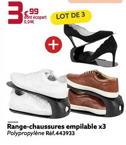 range-chaussures empilable x3