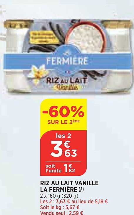 Riz Au Lait Vanille La Fermière
