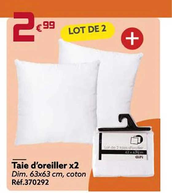 taie d'oreiller x2