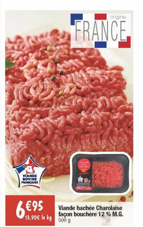 viande hachée charolaise façon bouchère 12% m.g.