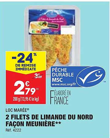 2 filets de limande du nord façon meunière loc marée