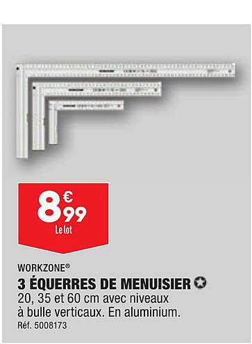 3 équerres de menuisier workzone