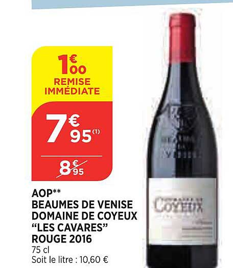 aop beaumes de venise domaine de coyeux "les cavares" rouge 2016
