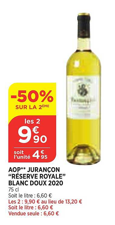 Aop Jurançon "réserve Royale" Blanc Doux 2020