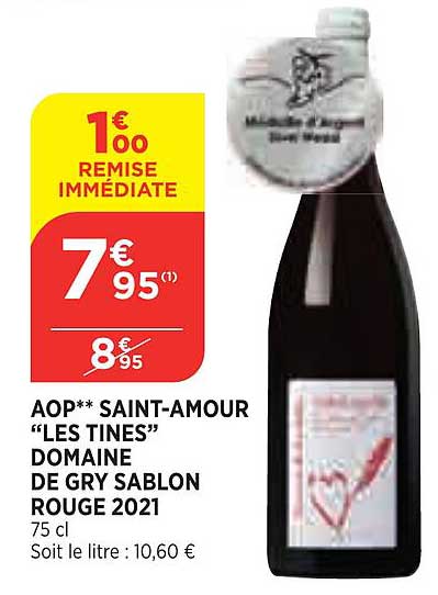 aop saint-amour "les tines" domaine de gry sablon rouge 2021