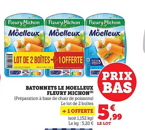 bâtonnets le moelleux fleury michon