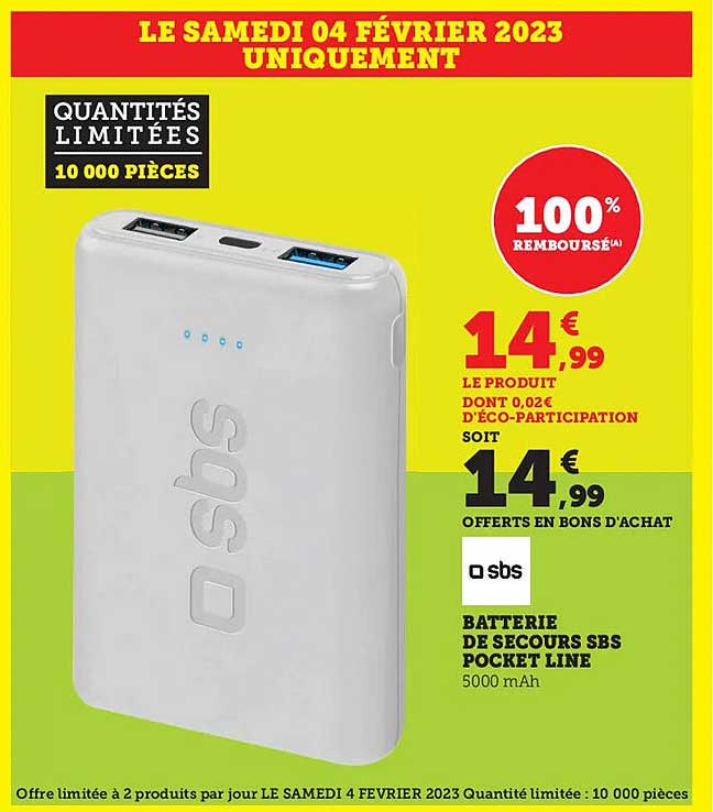 batterie de secours sbs pocket line
