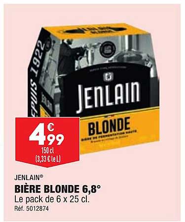 Bière Blonde 6,8° Jenlain
