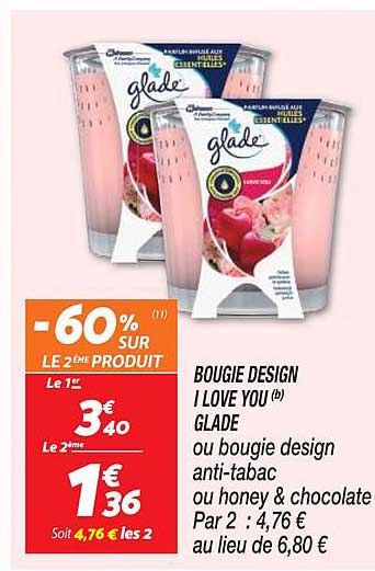 bougie design i love you glade