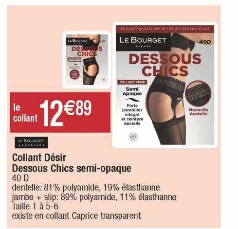 collant désir dessous chics semi-opaque le bourguet