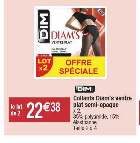 collants diam's ventre plat semi-opaque dim paris