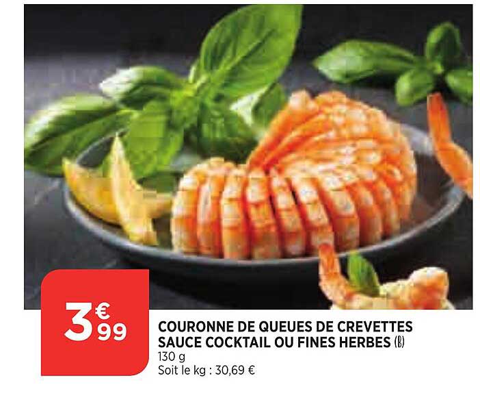 Couronne De Queues De Crevettes Sauce Cocktail Ou Fines Herbes