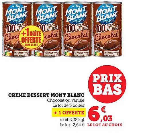 Crème Dessert Mont Blanc