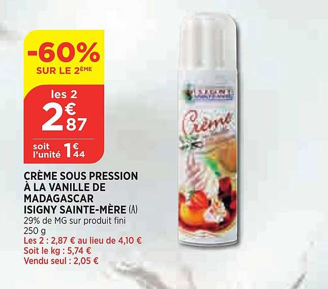 crème sous pression à la vanille de madagascar isigny sainte-mère