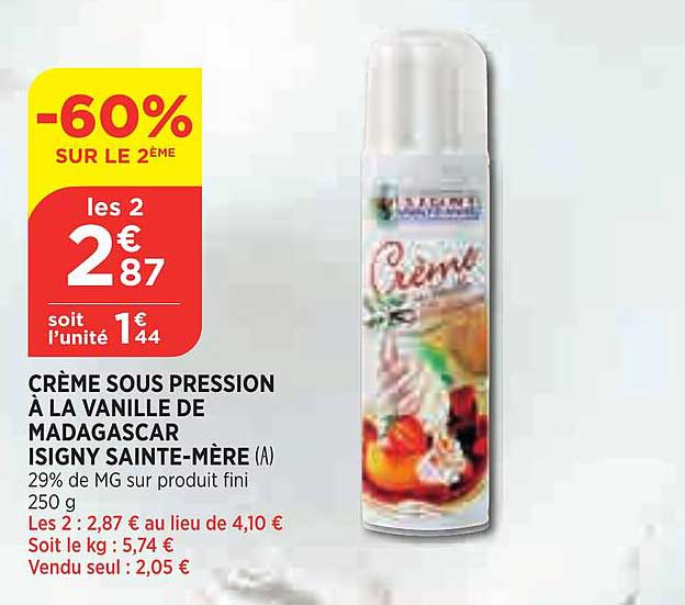 crème sous pression à la vanille de madagascar isigny sainte-mère