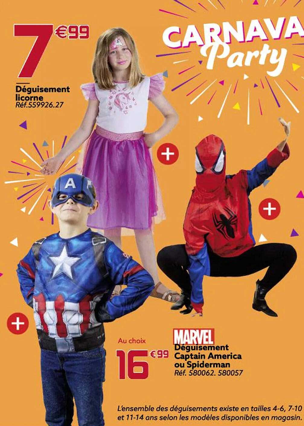 Déguisement Captain America Ou Spiderman Marvel, Déguisement Licorne