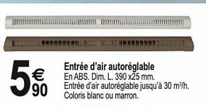 entrée d'air autoréglable