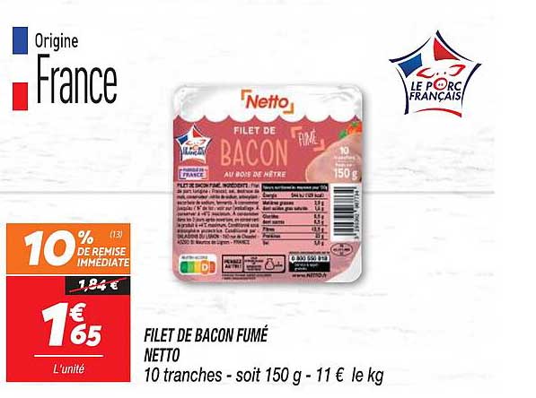 Filet De Bacon Fumé Netto